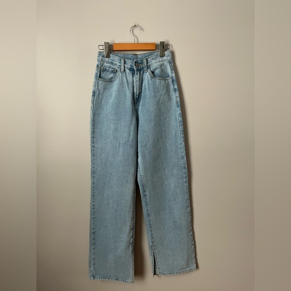 SHEIN Denim - Women’s Shein High Rise Split Hem Straight Leg Jeans